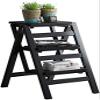 Katzowen Home Folding Step Ladder Stool 3 Steps Stools Folding Stools Home Ladder Chair Bench Solid Wood Climbing Stool Cloakroom Kitchen Step Stool view 1