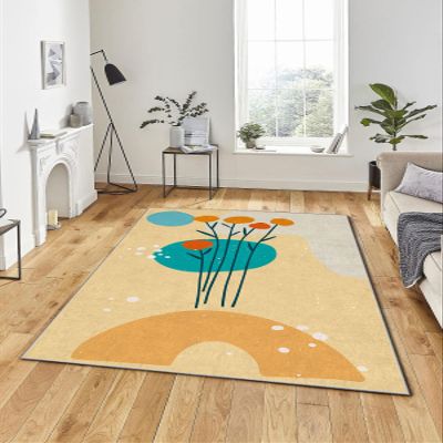 LaModaHome Area Rug Non-Slip - Pink Flower Soft Machine Washable Bedroom Rugs Indoor Outdoor Bathroom Mat Kids Child Stain Resistant Living Room Kitchen Carpet 2.7 x 9.9 ft
