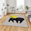 LaModaHome Area Rug Non-Slip - Cream Lion Soft Machine Washable Bedroom Rugs Indoor Outdoor Bathroom Mat Kids Child Stain Resistant Living Room Kitchen Carpet 5.9 x 9.3 ft view 1