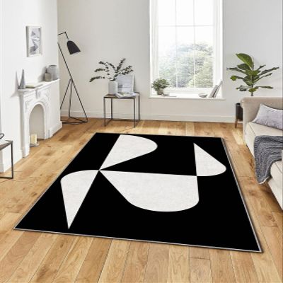 LaModaHome Area Rug Non-Slip - Blue Vector Soft Machine Washable Bedroom Rugs Indoor Outdoor Bathroom Mat Kids Child Stain Resistant Living Room Kitchen Carpet 2.7 x 9.9 ft (75)