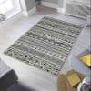 LaModaHome Area Rug Non-Slip - White Geometric Soft Machine Washable Bedroom Rugs Indoor Outdoor Bathroom Mat Kids Child Stain Resistant Living Room Kitchen Carpet 2.7 x 5 ft view 1