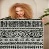 LaModaHome Area Rug Non-Slip - White Geometric Soft Machine Washable Bedroom Rugs Indoor Outdoor Bathroom Mat Kids Child Stain Resistant Living Room Kitchen Carpet 2.7 x 5 ft view 3