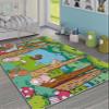 LaModaHome Area Rug Non-Slip - Colourful Cute Animals Soft Machine Washable Bedroom Rugs Indoor Outdoor Bathroom Mat Kids Child Stain Resistant Living Room Kitchen Carpet 5.9 x 9.3 ft view 1