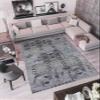 LaModaHome Area Rug Non-Slip - Grey Geometric Soft Machine Washable Bedroom Rugs Indoor Outdoor Bathroom Mat Kids Child Stain Resistant Living Room Kitchen Carpet 4.7 x 7.3 ft (150) view 1