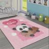 LaModaHome Area Rug Non-Slip - Pink Panda Soft Machine Washable Bedroom Rugs Indoor Outdoor Bathroom Mat Kids Child Stain Resistant Living Room Kitchen Carpet 3.3 x 9.9 ft view 1