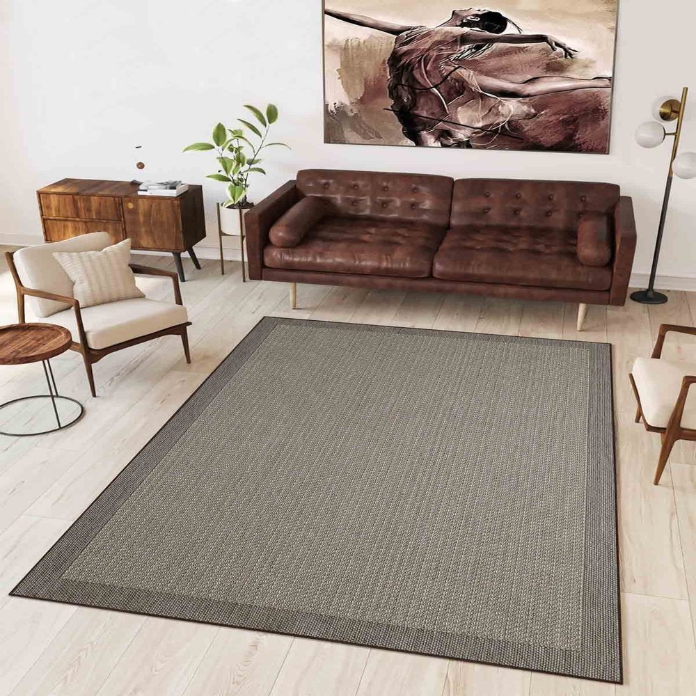 LaModaHome Area Rug Non-Slip - Beige Bordure Soft Machine Washable Bedroom Rugs Indoor Outdoor Bathroom Mat Kids Child Stain Resistant Living Room Kitchen Carpet 3.3 x 9.9 ft (108)