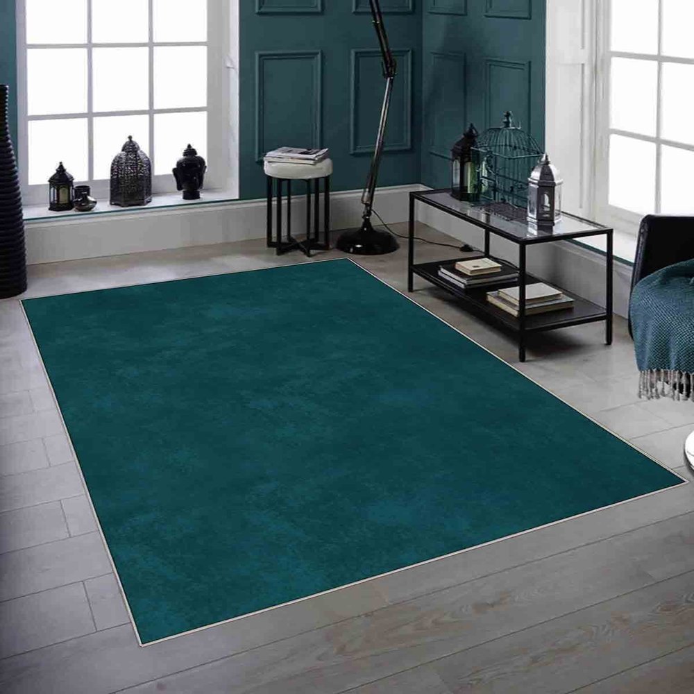 LaModaHome Area Rug Non-Slip - Green Green Thin, Washable Soft Machine Washable Bedroom Rugs Indoor Outdoor Bathroom Mat Kids Child Stain Resistant Living Room Kitchen Carpet 2.7 x 6.6 ft (256)