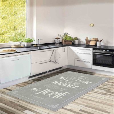 LaModaHome Area Rug Non-Slip - Smoked Border and Artchen Soft Machine Washable Bedroom Rugs Indoor Outdoor Bathroom Mat Kids Child Stain Resistant Living Room Kitchen Carpet 2.7 x 5 ft