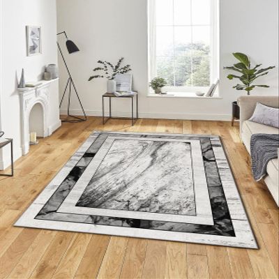 LaModaHome Area Rug Non-Slip - Pink Bordure Soft Machine Washable Bedroom Rugs Indoor Outdoor Bathroom Mat Kids Child Stain Resistant Living Room Kitchen Carpet 3.3 x 6.6 ft