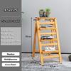 Katzowen Home Folding Step Ladder Stool Folding Step Stool,Bamboo Step Ladder Stool Folding Stepladder, 4 Steps, Folding Design Ladder with Anti-Slip Feet (Color : Wood Color) view 2