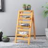Katzowen Home Folding Step Ladder Stool Folding Step Stool,Bamboo Step Ladder Stool Folding Stepladder, 4 Steps, Folding Design Ladder with Anti-Slip Feet (Color : Wood Color) view 3