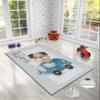 LaModaHome Area Rug Non-Slip - Light Blue Dog and Car Soft Machine Washable Bedroom Rugs Indoor Outdoor Bathroom Mat Kids Child Stain Resistant Living Room Kitchen Carpet 2.7 x 6.6 ft view 2