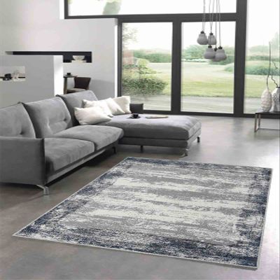 LaModaHome Area Rug Non-Slip - Grey Vintage Soft Machine Washable Bedroom Rugs Indoor Outdoor Bathroom Mat Kids Child Stain Resistant Living Room Kitchen Carpet 3.3 x 6.6 ft (190)