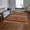LaModaHome Area Rug Non-Slip - Colourful Striped and Ethnic Soft Machine Washable Bedroom Rugs Indoor Outdoor Bathroom Mat Kids Child Stain Resistant Living Room Kitchen Carpet 2.7 x 6.6 ft view 1
