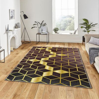 LaModaHome Area Rug Non-Slip - Blue Geometric Soft Machine Washable Bedroom Rugs Indoor Outdoor Bathroom Mat Kids Child Stain Resistant Living Room Kitchen Carpet 2.7 x 6.6 ft (36)