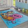 LaModaHome Area Rug Non-Slip - Blue Pirate and Octopus Soft Machine Washable Bedroom Rugs Indoor Outdoor Bathroom Mat Kids Child Stain Resistant Living Room Kitchen Carpet 2.7 x 4 ft view 1