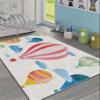 LaModaHome Area Rug Non-Slip - Grey Air Balloon Soft Machine Washable Bedroom Rugs Indoor Outdoor Bathroom Mat Kids Child Stain Resistant Living Room Kitchen Carpet 2 x 3.3 ft view 1