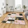 LaModaHome Area Rug Non-Slip - Yellow Geometric and Marble Soft Machine Washable Bedroom Rugs Indoor Outdoor Bathroom Mat Kids Child Stain Resistant Living Room Kitchen Carpet 3.3 x 6.6 ft view 1