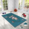 LaModaHome Area Rug Non-Slip - Blue Teddy Bear and Planet Soft Machine Washable Bedroom Rugs Indoor Outdoor Bathroom Mat Kids Child Stain Resistant Living Room Kitchen Carpet 5.9 x 9.3 ft view 2