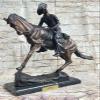 After Remington Cowboy W/Hat Taming Horse Bronze Sculpture Marble Art Deco LRG Artwork Statue Dcor by Bronze Classy view 2