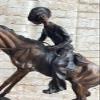 After Remington Cowboy W/Hat Taming Horse Bronze Sculpture Marble Art Deco LRG Artwork Statue Dcor by Bronze Classy view 4
