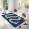 LaModaHome Area Rug Non-Slip - Blue Numbers and Planets Soft Machine Washable Bedroom Rugs Indoor Outdoor Bathroom Mat Kids Child Stain Resistant Living Room Kitchen Carpet 3.3 x 5 ft view 2
