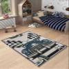LaModaHome Area Rug Non-Slip - White Car Soft Machine Washable Bedroom Rugs Indoor Outdoor Bathroom Mat Kids Child Stain Resistant Living Room Kitchen Carpet 2.7 x 6.6 ft view 1