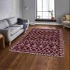 LaModaHome Area Rug Non-Slip - Burgundy Geometric Soft Machine Washable Bedroom Rugs Indoor Outdoor Bathroom Mat Kids Child Stain Resistant Living Room Kitchen Carpet 3.3 x 6.6 ft view 1