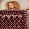 LaModaHome Area Rug Non-Slip - Burgundy Geometric Soft Machine Washable Bedroom Rugs Indoor Outdoor Bathroom Mat Kids Child Stain Resistant Living Room Kitchen Carpet 3.3 x 6.6 ft view 3