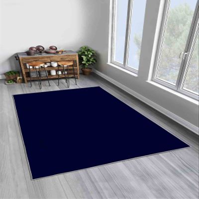 LaModaHome Area Rug Non-Slip - Navy Blue Navy Blue Thin, Washable Soft Machine Washable Bedroom Rugs Indoor Outdoor Bathroom Mat Kids Child Stain Resistant Living Room Kitchen Carpet 1.3 x 2 ft
