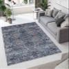 LaModaHome Area Rug Non-Slip - Blue Ethnic and Geometric Soft Machine Washable Bedroom Rugs Indoor Outdoor Bathroom Mat Kids Child Stain Resistant Living Room Kitchen Carpet 2.7 x 5 ft view 1