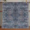 LaModaHome Area Rug Non-Slip - Blue Ethnic and Geometric Soft Machine Washable Bedroom Rugs Indoor Outdoor Bathroom Mat Kids Child Stain Resistant Living Room Kitchen Carpet 2.7 x 5 ft view 2