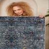 LaModaHome Area Rug Non-Slip - Blue Ethnic and Geometric Soft Machine Washable Bedroom Rugs Indoor Outdoor Bathroom Mat Kids Child Stain Resistant Living Room Kitchen Carpet 2.7 x 5 ft view 3