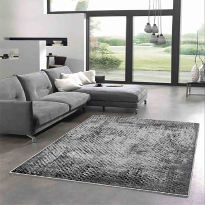 LaModaHome Area Rug Non-Slip - Grey Vintage Soft Machine Washable Bedroom Rugs Indoor Outdoor Bathroom Mat Kids Child Stain Resistant Living Room Kitchen Carpet 2.7 x 5 ft (235)