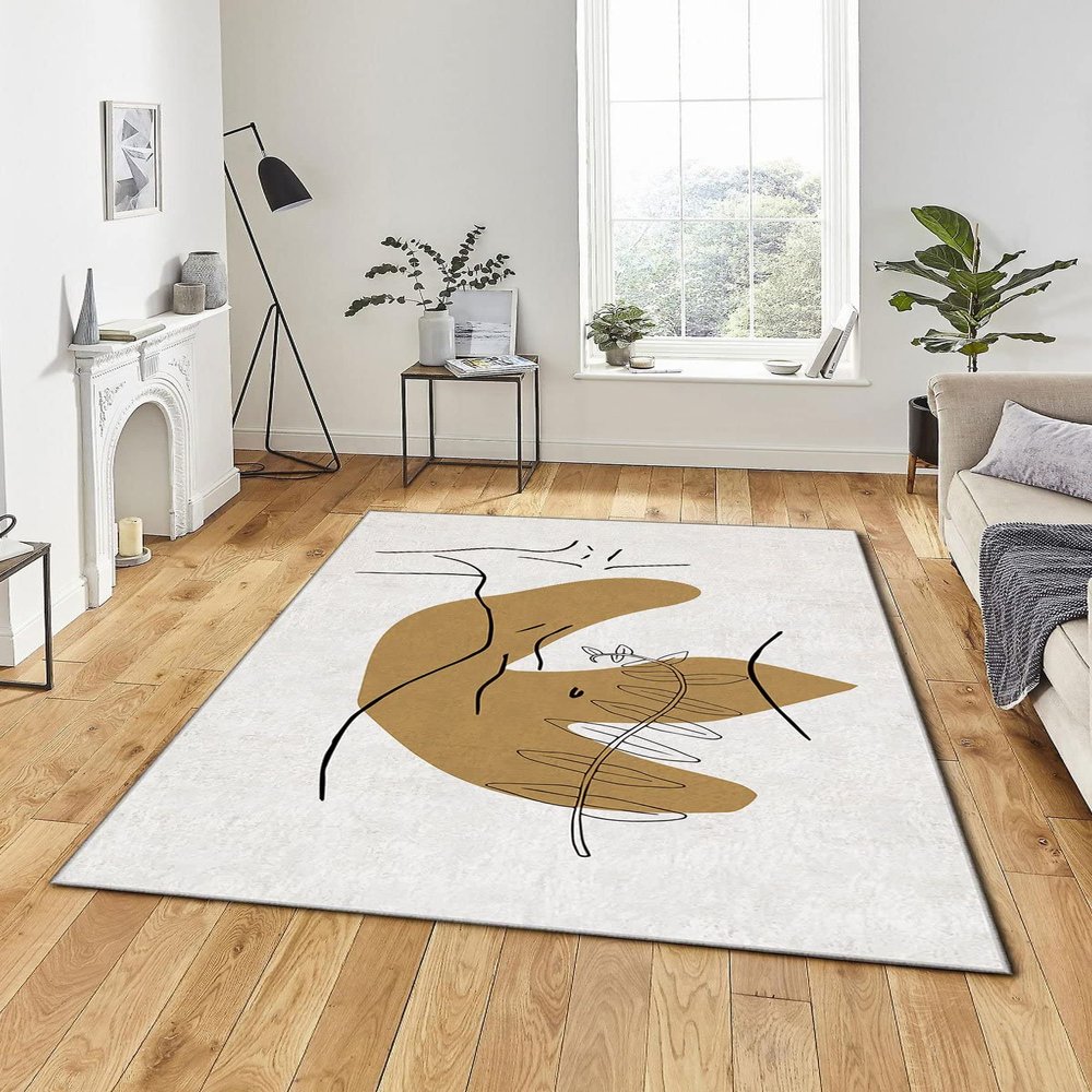 LaModaHome Area Rug Non-Slip - Pink Vector Soft Machine Washable Bedroom Rugs Indoor Outdoor Bathroom Mat Kids Child Stain Resistant Living Room Kitchen Carpet 3.3 x 9.9 ft