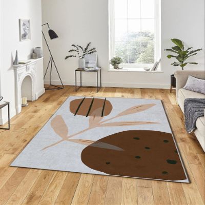LaModaHome Area Rug Non-Slip - Green Leaf Soft Machine Washable Bedroom Rugs Indoor Outdoor Bathroom Mat Kids Child Stain Resistant Living Room Kitchen Carpet 2 x 3.3 ft (84)