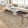 LaModaHome Area Rug Non-Slip - Beige Cotton Weaving Quality Vintage Soft Machine Washable Bedroom Rugs Indoor Outdoor Bathroom Mat Kids Child Stain Resistant Living Room Kitchen Carpet 5.3 x 7.6 ft view 1