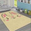LaModaHome Area Rug Non-Slip - Yellow Cat face Soft Machine Washable Bedroom Rugs Indoor Outdoor Bathroom Mat Kids Child Stain Resistant Living Room Kitchen Carpet 3.3 x 9.9 ft view 1