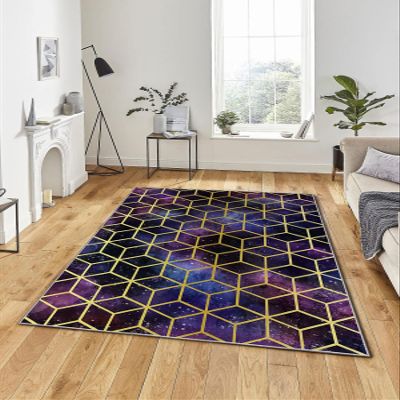 LaModaHome Area Rug Non-Slip - Pink Geometric Soft Machine Washable Bedroom Rugs Indoor Outdoor Bathroom Mat Kids Child Stain Resistant Living Room Kitchen Carpet 2.7 x 5 ft (43)