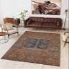LaModaHome Area Rug Non-Slip - Brown Ethnic Soft Machine Washable Bedroom Rugs Indoor Outdoor Bathroom Mat Kids Child Stain Resistant Living Room Kitchen Carpet 2.7 x 9.9 ft view 1