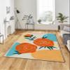 LaModaHome Area Rug Non-Slip - Blue Flower Soft Machine Washable Bedroom Rugs Indoor Outdoor Bathroom Mat Kids Child Stain Resistant Living Room Kitchen Carpet 3.3 x 9.9 ft view 1