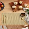 Abstract Placemats for Dinning Table Set of 6 Burlap Kitchen Place Mats Waterproof Cloth Table Mats, Indoor Outdoor Placemats Easy Clean Dinner Decor 13x19 Modern Minimalist Geometric Plaid Stripes view 2