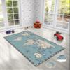 LaModaHome Area Rug Non-Slip - Blue Map Soft Machine Washable Bedroom Rugs Indoor Outdoor Bathroom Mat Kids Child Stain Resistant Living Room Kitchen Carpet 3.3 x 9.9 ft view 2