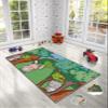 LaModaHome Area Rug Non-Slip - Green Rabbit and Mouse Soft Machine Washable Bedroom Rugs Indoor Outdoor Bathroom Mat Kids Child Stain Resistant Living Room Kitchen Carpet 2.7 x 5 ft view 2