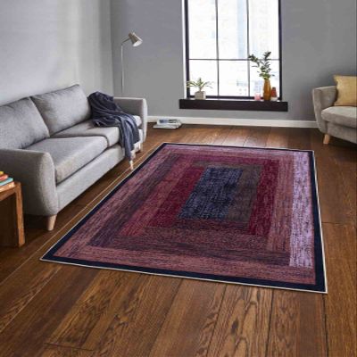 LaModaHome Area Rug Non-Slip - Purple Line Soft Machine Washable Bedroom Rugs Indoor Outdoor Bathroom Mat Kids Child Stain Resistant Living Room Kitchen Carpet 2.7 x 4 ft (183)