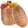 12 Pack Oval Poly Wicker Basket, 10.6x7.9x2.4 Inch Poly Wicker Bread Baskets, Large Size Gift Baskets for Kitchen, Christmas Gifts, Centerpiece Display, Storing Bread, Fruits, Vegetables, by GNIEMCKIN view 1