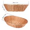12 Pack Oval Poly Wicker Basket, 10.6x7.9x2.4 Inch Poly Wicker Bread Baskets, Large Size Gift Baskets for Kitchen, Christmas Gifts, Centerpiece Display, Storing Bread, Fruits, Vegetables, by GNIEMCKIN view 2