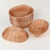 12 Pack Oval Poly Wicker Basket, 10.6x7.9x2.4 Inch Poly Wicker Bread Baskets, Large Size Gift Baskets for Kitchen, Christmas Gifts, Centerpiece Display, Storing Bread, Fruits, Vegetables, by GNIEMCKIN view 4