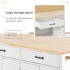 DSHADE Kitchen Island Storage Cabinet Kitchen Island Cart with 4 Door Cabinet and Two Drawers Solid Wood Top,Adjustable Shelves,Spice & Towel Rack 2 Locking Wheels for Home Hotel Kitchen (White) view 4