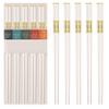 5 Pairs Chopsticks-Reusable Chopsticks Dishwasher Safe, 9.96 inch/25.3cm Matte Non-Slip Fiberglass Chop Sticks, Chinese/Japanese Korean Chop Stick Gift, White view 1